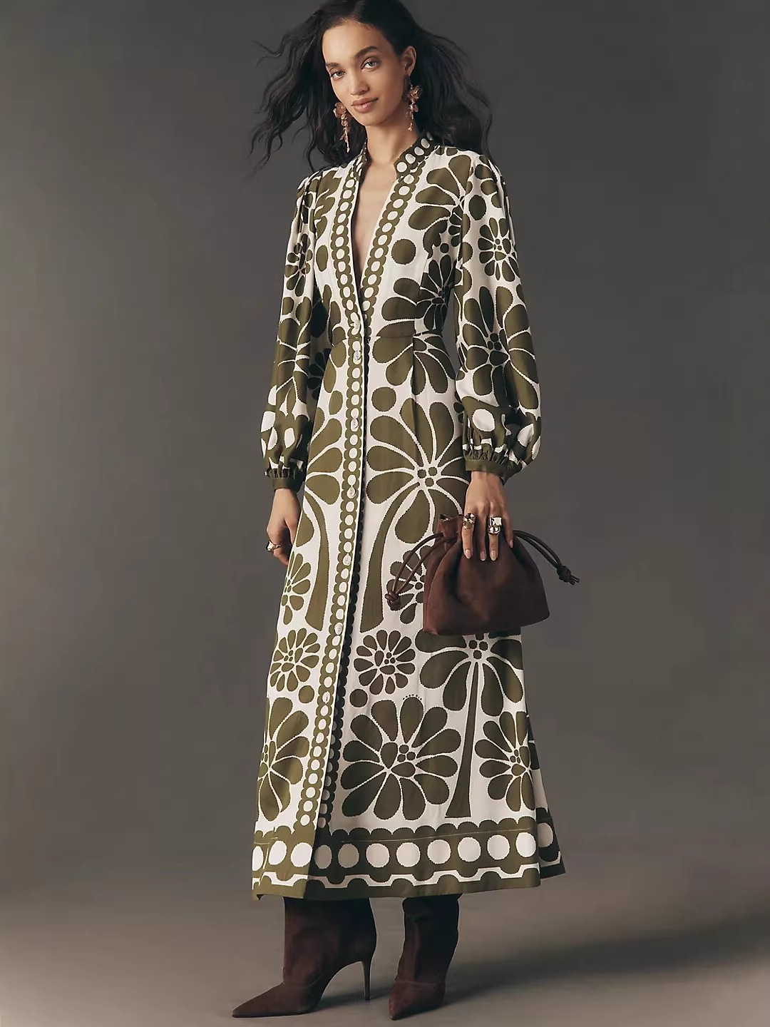 Women's Clothing Elegant Bohemian Printed Shirt Dress Long Sleeved Women's Clothing For Formal & Casual For Women_ecoleips.com