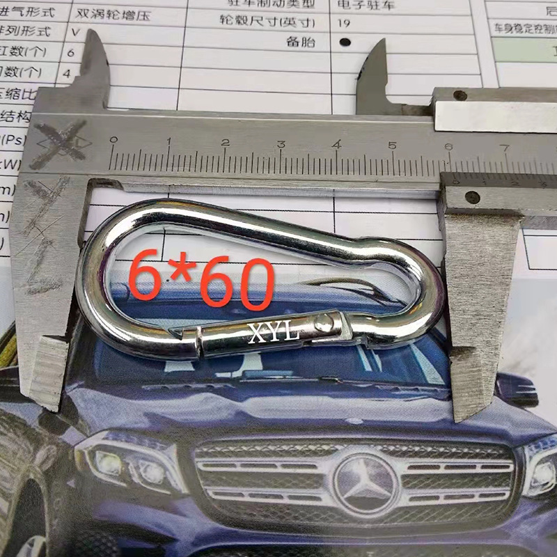メーカー卸売り亜鉛メッキ葫芦形6 × 6安全フック葫芦型登山バックパック保険フック鉄製スプリングフック|undefined