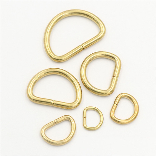 Pure copper D-shaped buckle, open D-shaped ring semi-circular buckle, brass D-shaped connecting ring, luggage hardware accessories manufacturer wholesale