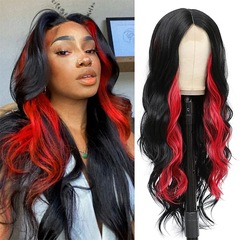 European and American ladies with long curly hair, big wavy gradient synthetic wig, full headgear lacewig