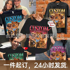 亚马逊跨境爆款图片宠物头像人物可来图一件定制照片烫画短袖