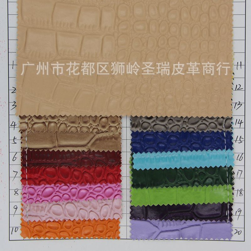 【圣瑞皮革】 厂家低价供应半PU鳄鱼纹箱包手袋皮革SR-8501