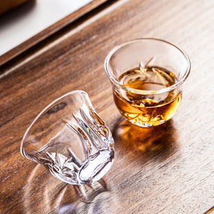 Kung Fu Glass Tea Cup Tea Tasting Cup Pure Natural Health Heat-Resistant Glass Tea Set Personal Special Tea Cup Wine Cup Household