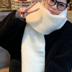 100%ウールスカーフ、高級感、男女兼用、多用途、厚手、秋冬、2024年新作、無地スカーフ、新年モデル