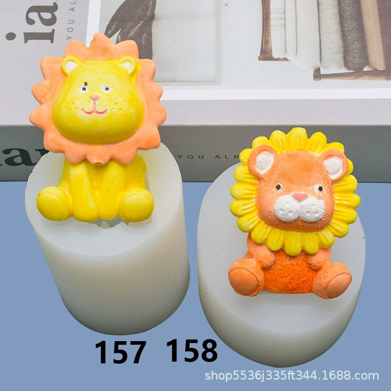 Silicone Mold for Mousse Decorations for Auto - Lion & Tiger Figures Handmade #606 #607