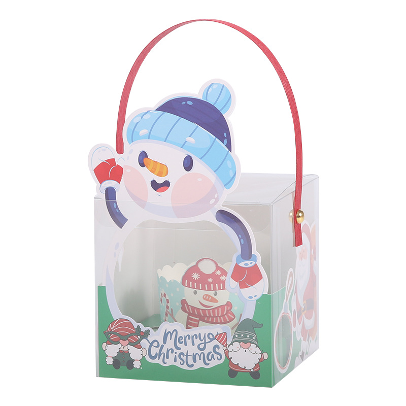 Caja de Apple de Navidad de dibujos animados caja de regalo para niños Caja de pastel de taza de papel