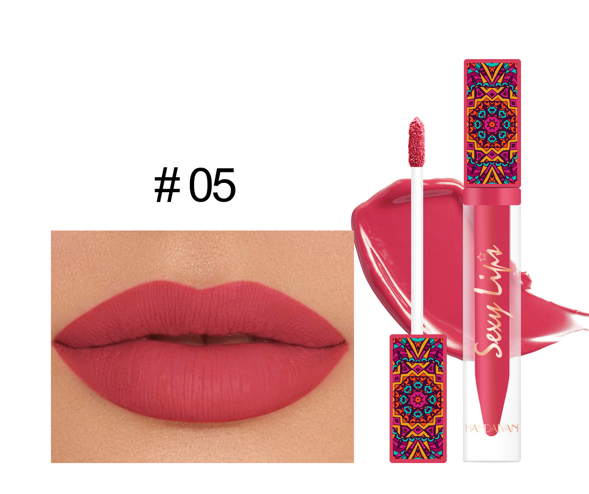 Handaiyan Han Daiyan's square tube matte lip gloss provides long-lasting moisturizing and does not stick to cup lipstick_voghion.com
