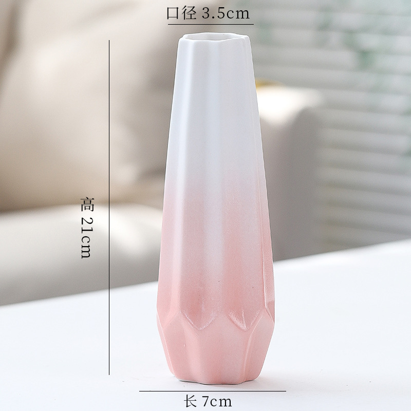 シンプルな現代の満天星陶磁器の花瓶の置物の客間の白い磁器の小さい清新な乾いた花の生け花の創意の陶磁器の花器|undefined