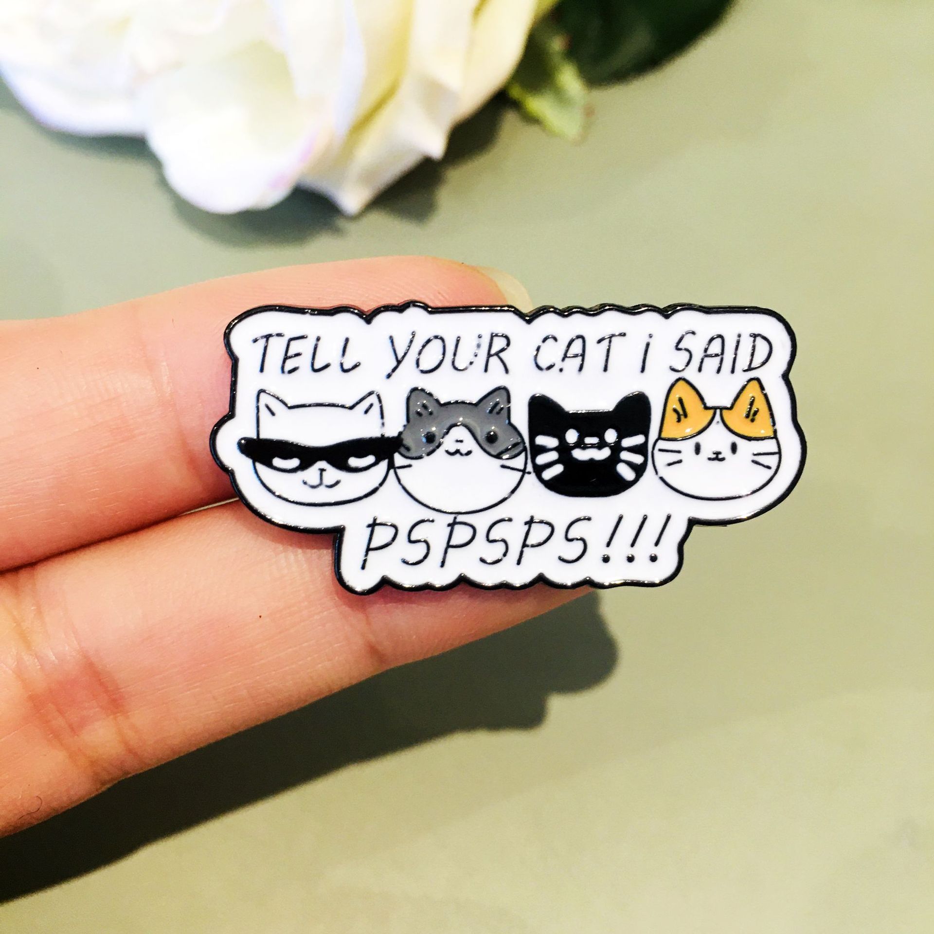 Cute Modern Style Pin Letter Cat  Face Zinc Alloy Enamel Unisex Brooches display picture 1