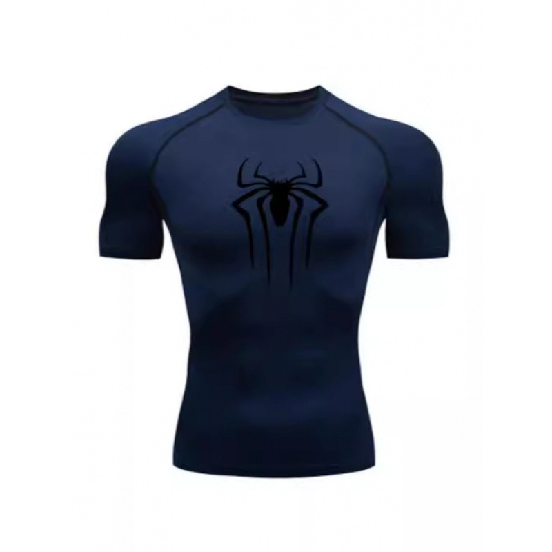 New Men's Compression Shirt Superhero Gym Running Rashgard Sportswear Quick Dry Short Sleeve t