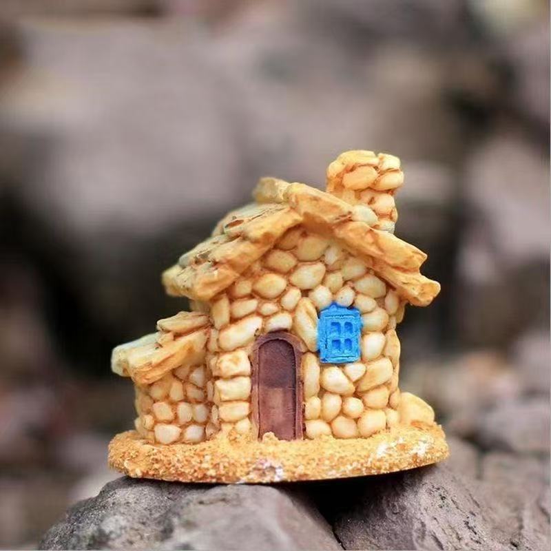 田舎の古い家の装飾品小さなモデルデスクトップクリエイティブマイクロ風景中庭鉢植え盆栽装飾|undefined
