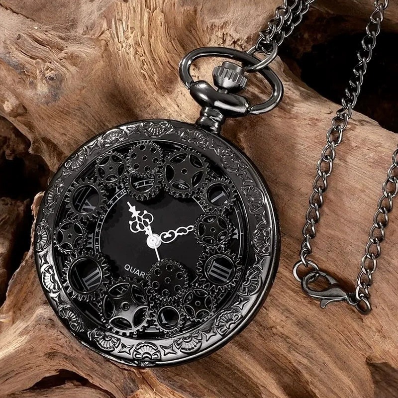 Classic Retro Pocket Watch Simple Digital Face Hanging Chain Student Watch