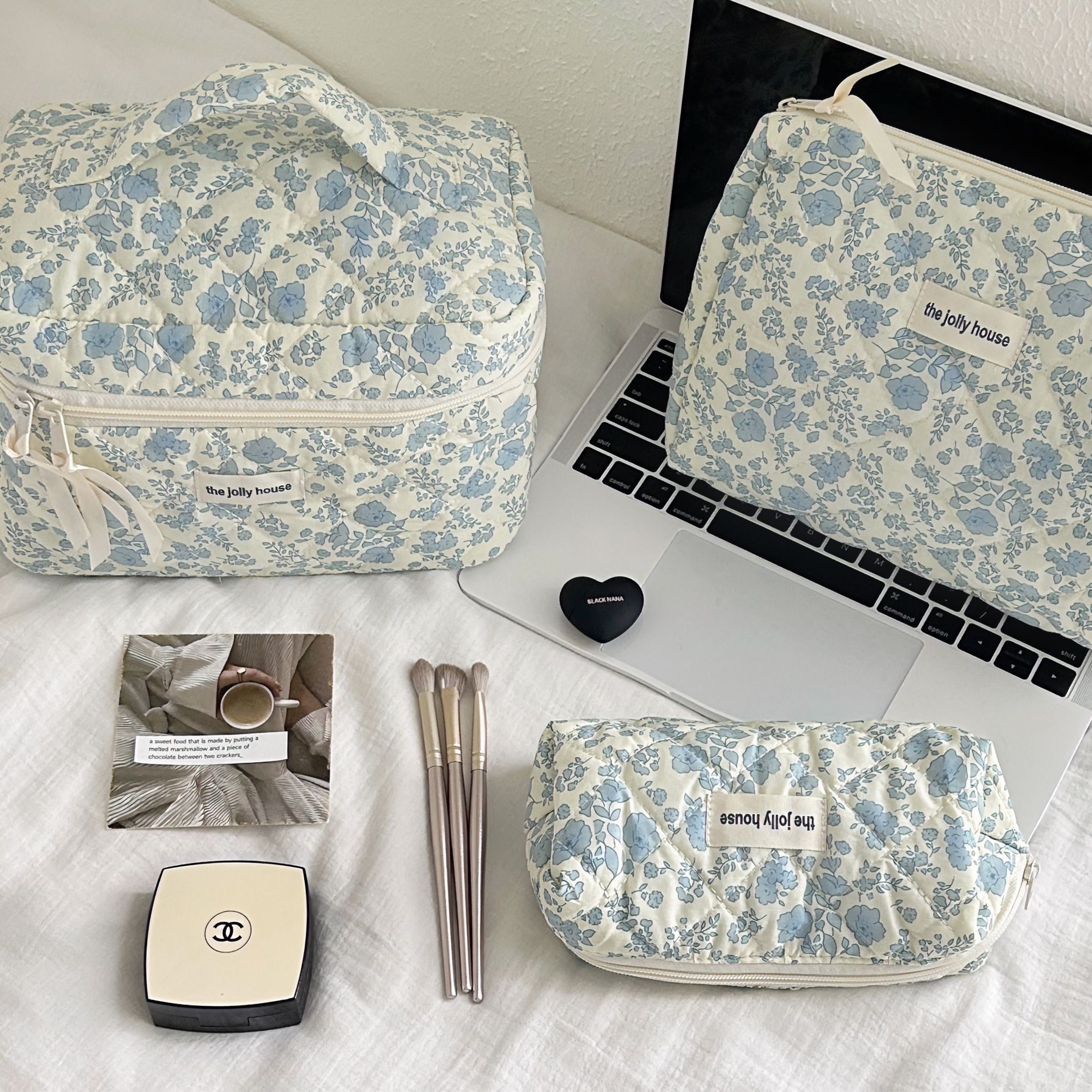 Pastoral viento flor triturada bolsa de maquillaje bolsa de almacenamiento de maquillaje de gran capacidad bolsa de lavado portátil bolsa de maquillaje estudiante