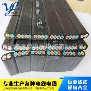 Yuanling Direct Sales Flat Cable Rvv19X2.5 Square + (0.5X2 + Ground) X4 + Network Cable National Standard Flat Cable