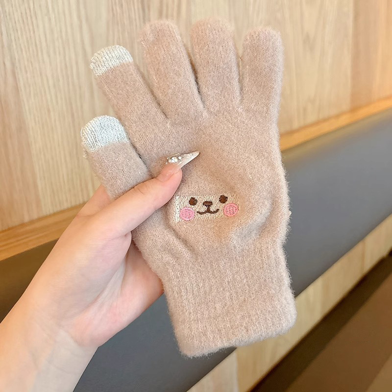 Niños guantes de punto dedos niños niñas bebés guantes de calentamiento de cinco dedos niños invierno