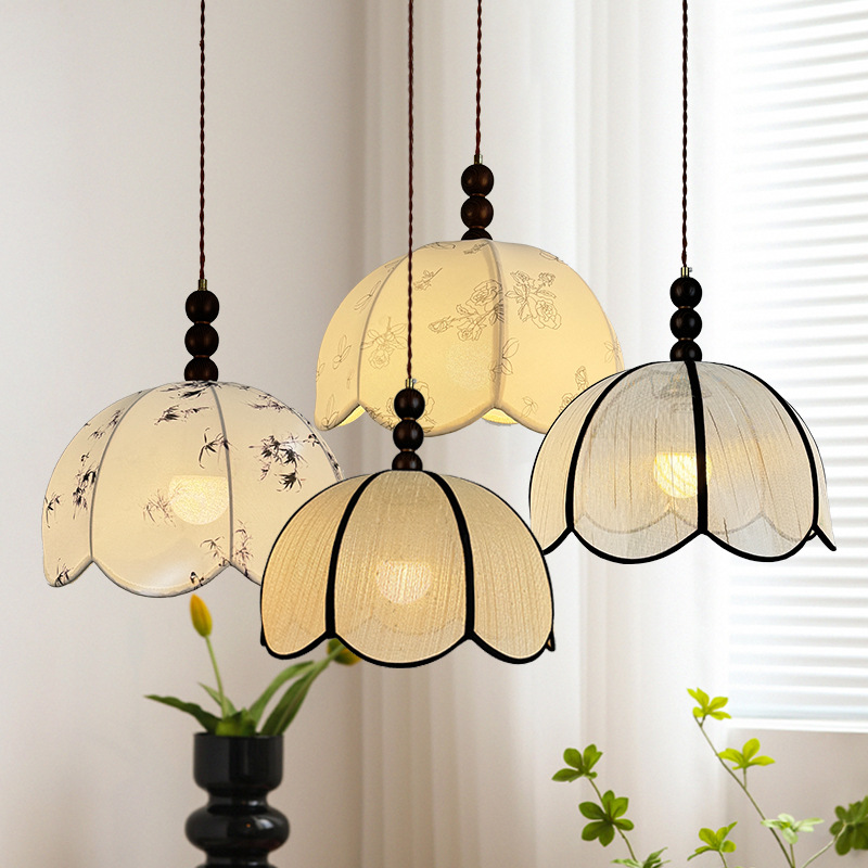 lámpara de dormitorio estilo medieval francés lámpara de estudio tela retro lámpara de comedor lámpara de comedor lámpara de habitación