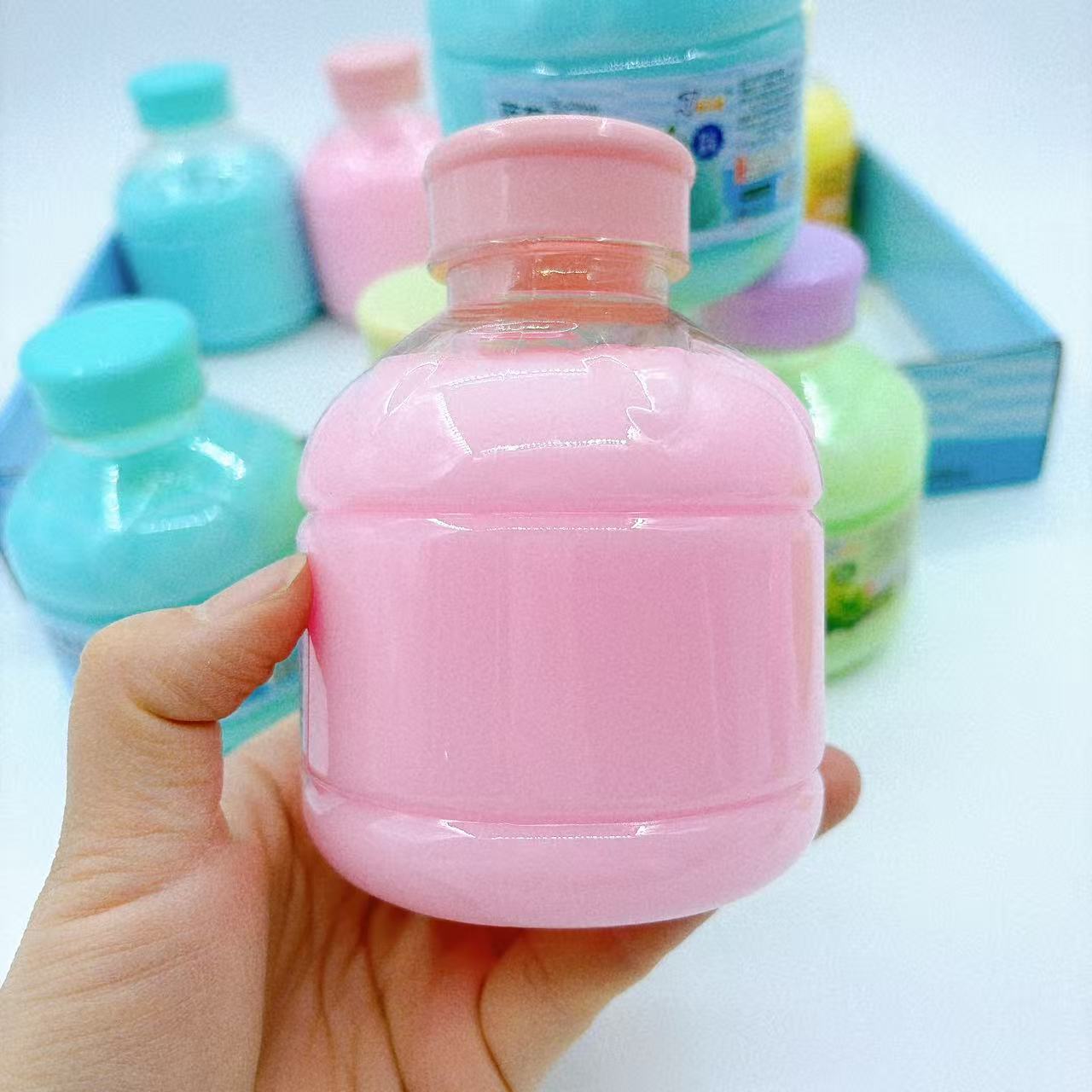 Barro espumoso falso cemento transparente agua falsa botella de color abraza leche descomprimida DIY slime no mancha lote de barro colorido
