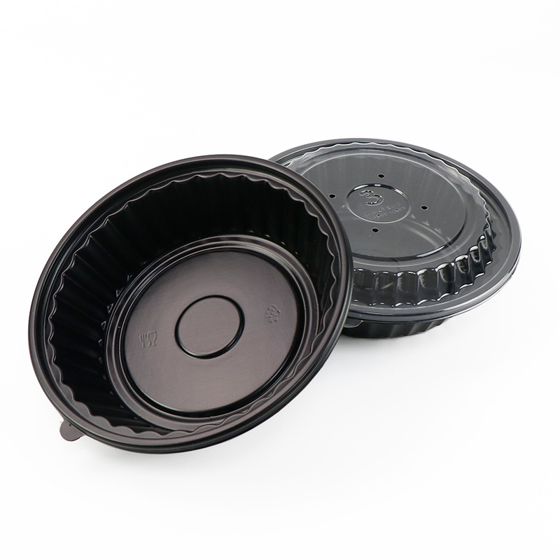 500ml圆碗 一次性塑料外卖打包盒PP耐高温美式加厚打包餐盒汤碗盒