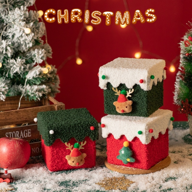 手作りのdiyクリスマスのギフトボックスのクリスマスイブのリンゴの箱の高級な厚いプラスの硬いクリスマスのプレゼントの包装箱のキャンディーの箱|undefined