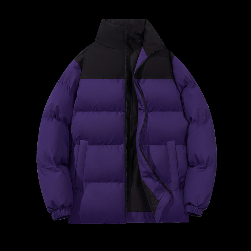 Ropa de algodón acolchada de marca de moda 2023 Invierno nuevo cardigan collar de pie cálido a prueba de viento ropa de pan suelto ropa de pareja ropa acolchada de algodón de todo fósforo