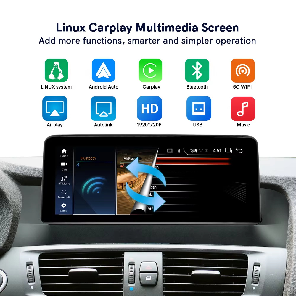 Suitable for BMW X3X4 F25F26 2013-2017 10.25'' car-mounted large-screen navigation central control screen