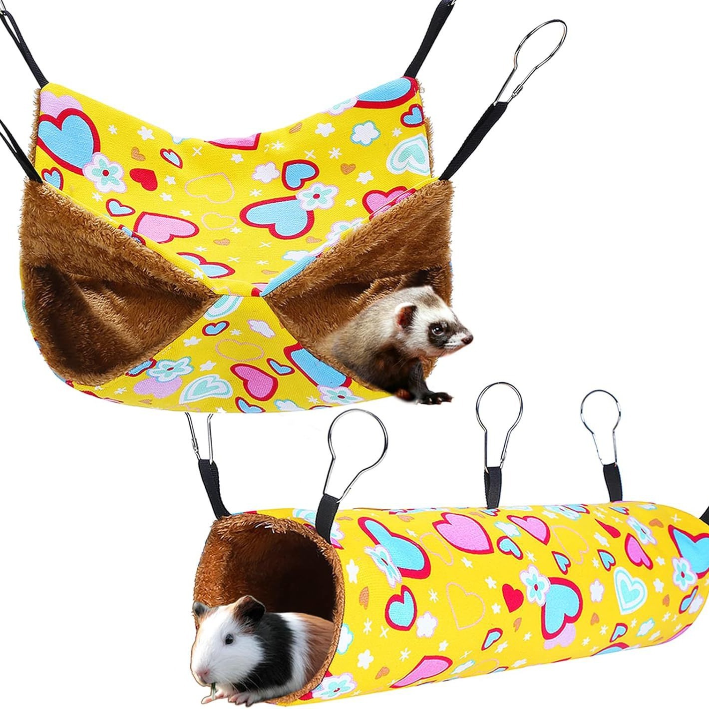 Ferret Small Pet Hammock Set Hanging Hammock And Tubular Tunnel