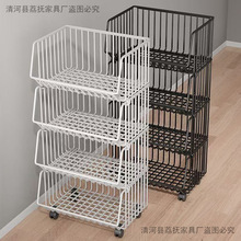 厨房置物架家用多功能果蔬菜篮子收纳架靠墙落地多层柜零食储物架