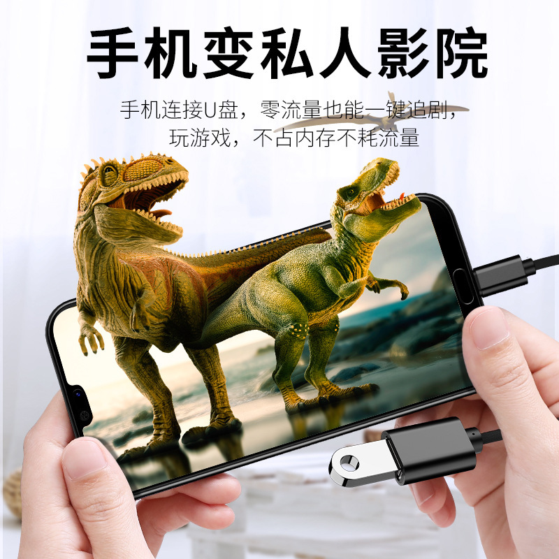 跨境OTG转接线typec转USB转接器键盘鼠标U盘读卡器尼龙编织多功能|undefined