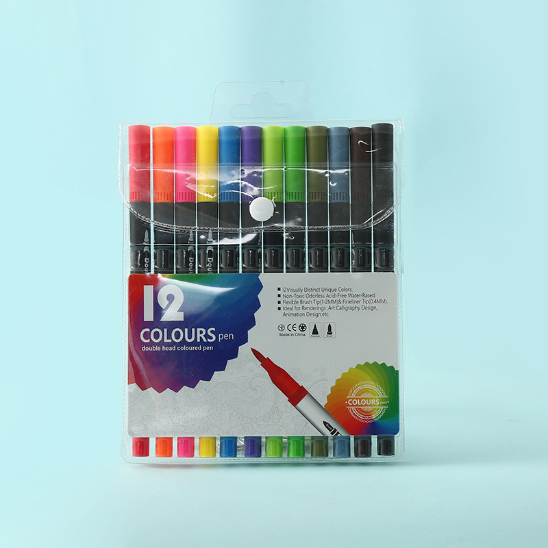 Bolígrafo de acuarela de doble punta, 120 colores, lavable, respetuoso con el medio ambiente, juego de pinceles para niños, pintura artística para estudiantes, bolígrafo de línea de gancho a base de agua