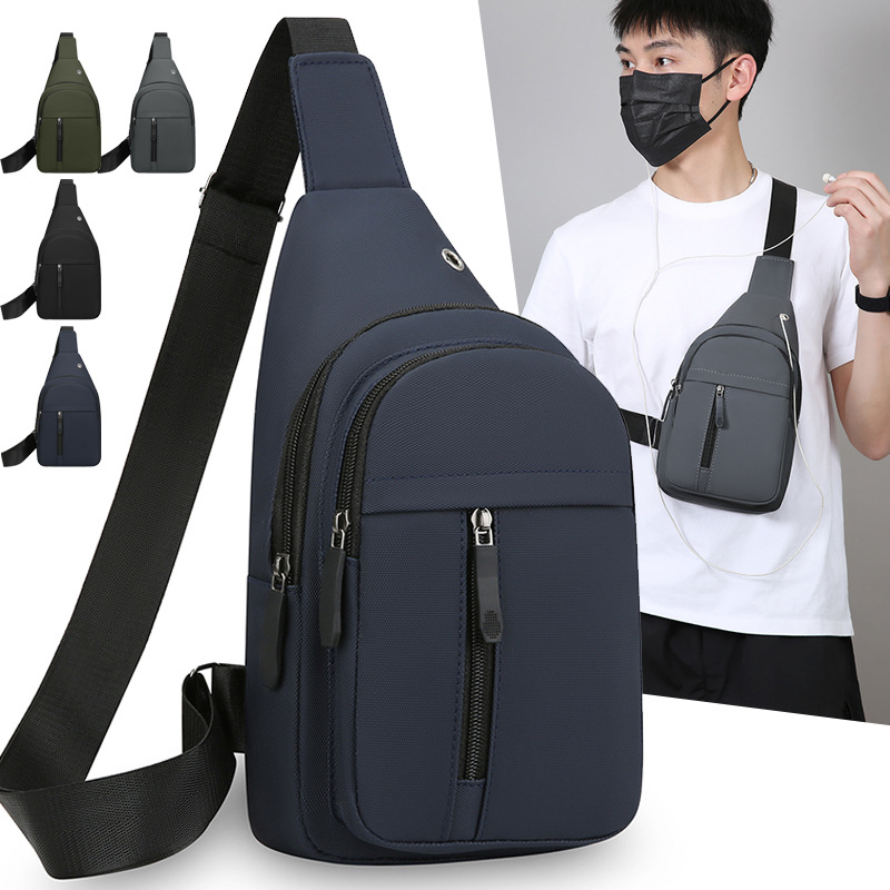 Chest Bag with Simple Texture, Crossbody Bag, New Cross-Border Style, Men's Shoulder Bag, Trendy Fashion, Commuter Business Backpack, Wholesale