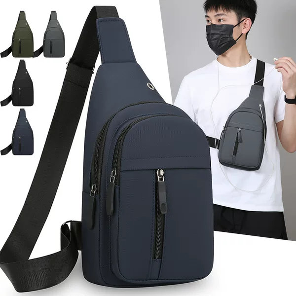 Chest Bag with Simple Texture, Crossbody Bag, New Cross-Border Style, Men's Shoulder Bag, Trendy Fashion, Commuter Business Backpack, Wholesale