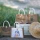 Portable sack for female students carrying books waterproof environmental protection fashion commuting lunch box bag linen canvas bag