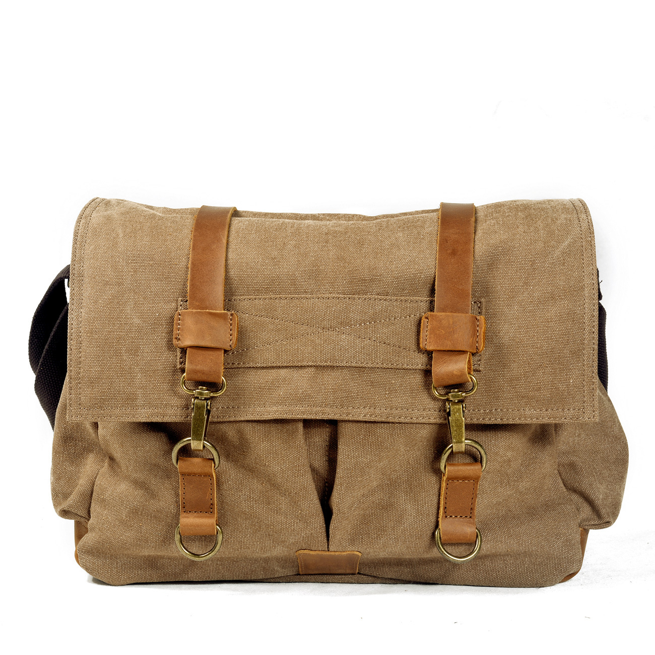 man leisure time canvas Satchel literature Retro One shoulder With leather Diagonal package Simplicity messenger bag Computer package