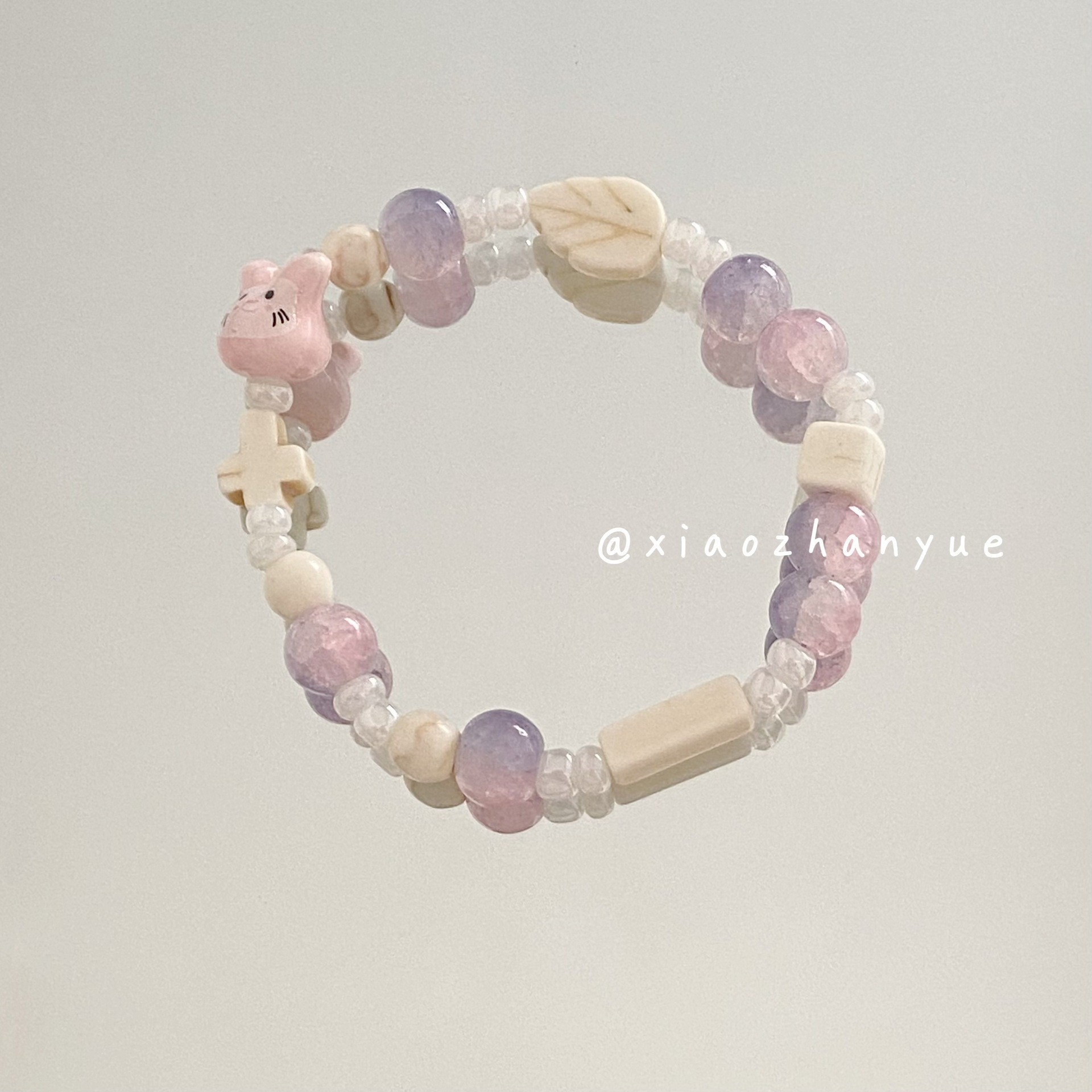 토끼팔찌(짙은 보라색)