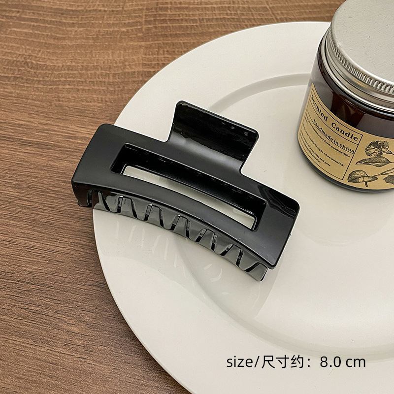 Milk Brown horquilla grande hacia atrás cabeza clip de pelo tocado de las mujeres principios de primavera de alto grado updo tiburón horquilla