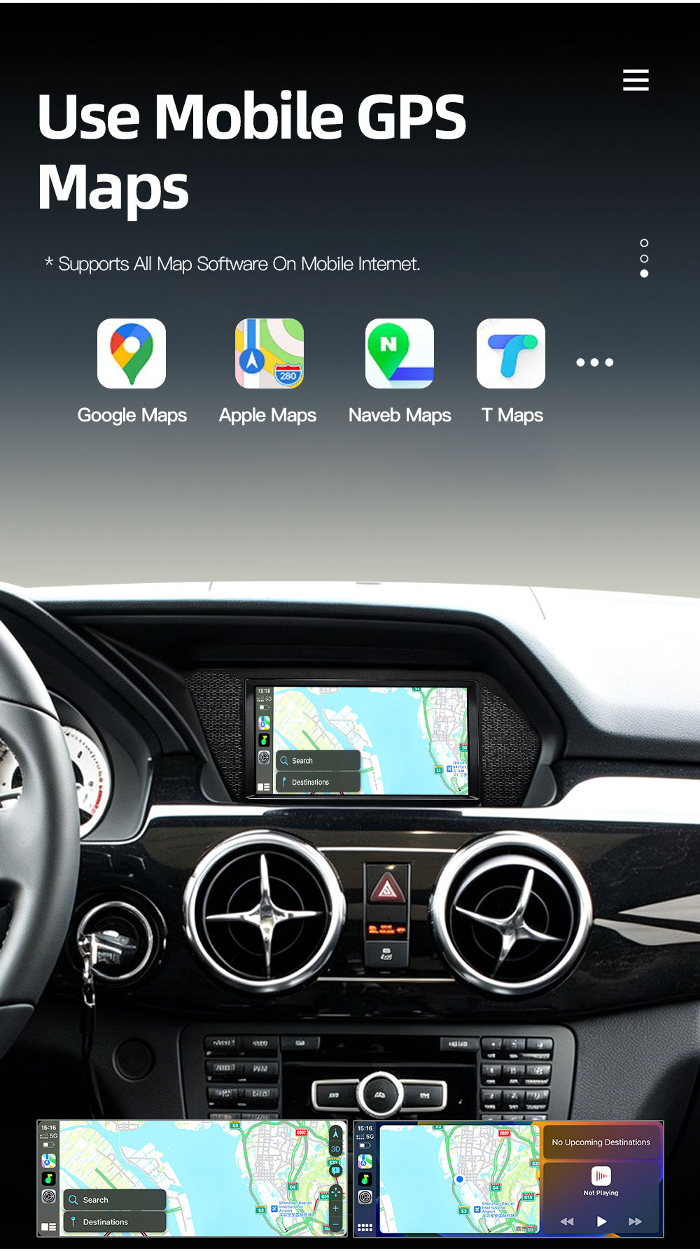 7inch Suitable for Mercedes-Benz Glk X204 Car Central Control Large Screen Navigation Carplay All-In-One Player