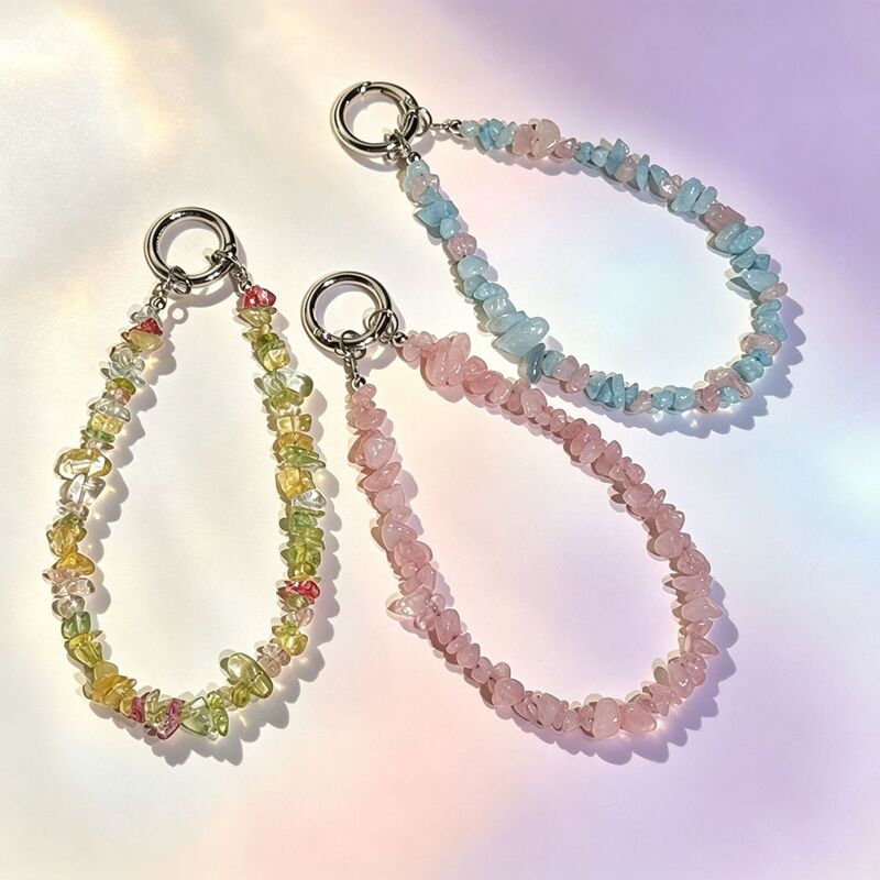 Minimalist stone phone chain, unique anti-loss keychain, beaded wrist chain, bag charm, phone accessory, wholesale
