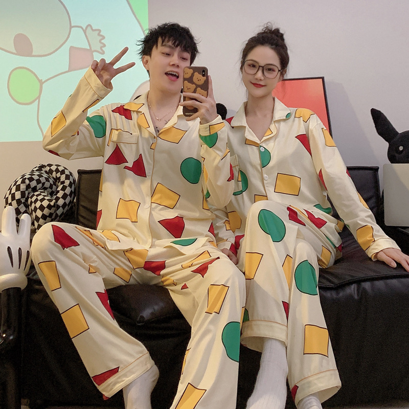 Negro lindo dragón pareja pijamas primavera y otoño 2024 nuevo Algodón puro manga larga lindo más tamaño hombres y mujeres desgaste del hogar verano