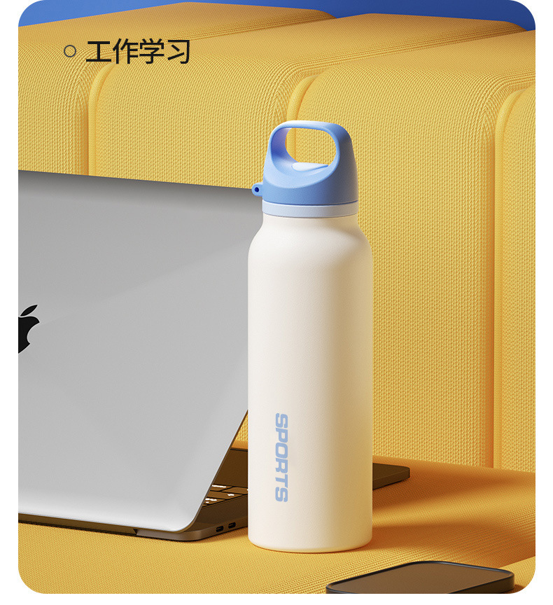 Gourde de sport en acier inoxydable avec ouverture à une main_voghion.com