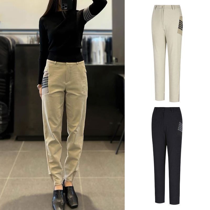 Korean Golf Clothing Women's Pure Color Letter Printing Spring & Fall Style Outdoor Sports Casual Fashion Golf Pants