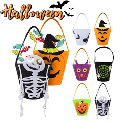 ハロウィーン手提げ桶子供フェルトキャンディー袋カボチャ袋手提げかごハロウィーンパーティー装飾用品