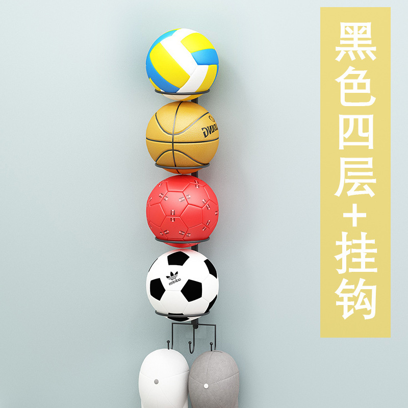 후크가 있는 벽의 검정색 4겹