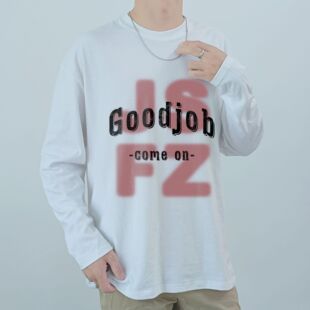 Large in stock cotton long-sleeved T-shirt men's and women's same fashion brand drop-shoulder T-shirt casual high street round neck couple's top