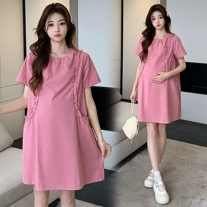 Summer dress for pregnant with pockets, (Physicals), french style, high-quality style, fitted