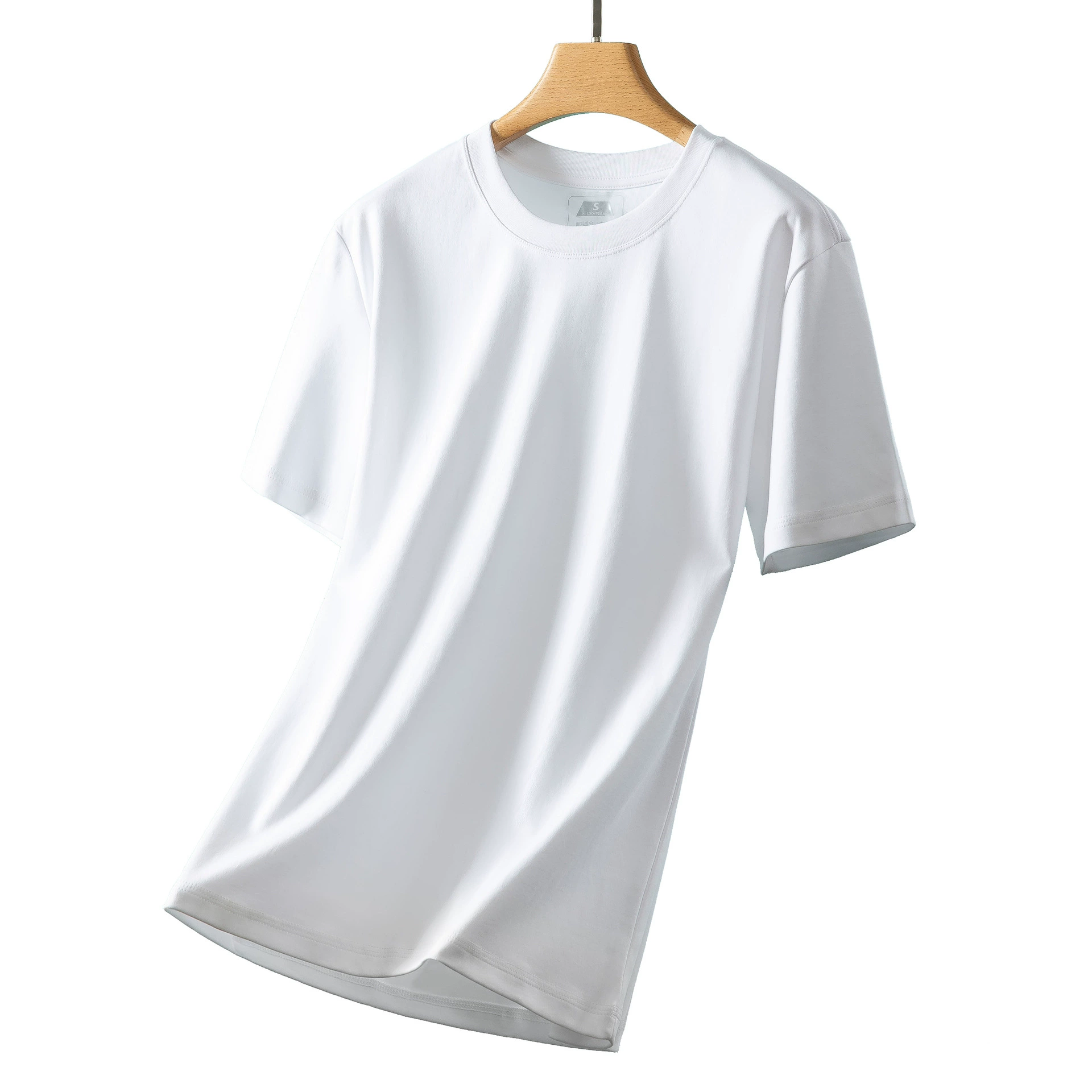 Cotton sports T-shirt with a round collar for work, high-quality style, with short sleeve