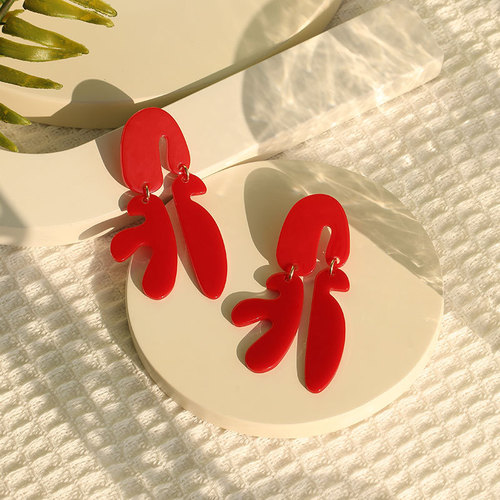 Gute Cross-border New Creative Matte Acrylic Earrings Unusual Indie Design Earrings Wholesale for Women