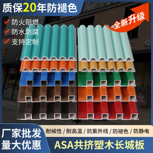 跨境户外塑木长城板外墙挂板ASA共挤格栅防褪色防潮波浪板厂家