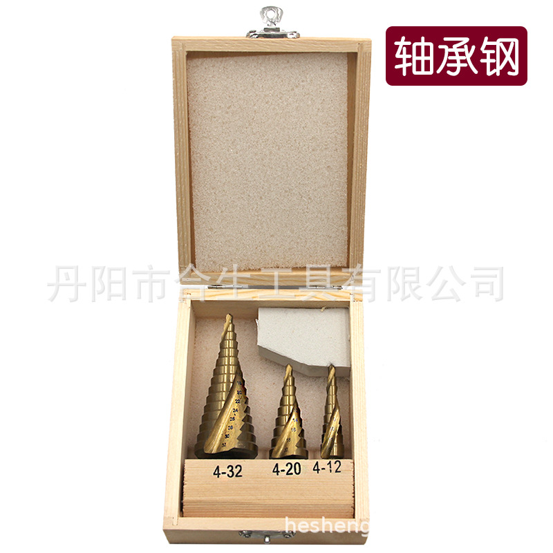 Cross-border 3 piezas mango hexagonal ranura en espiral de titanio plateado 4-12/4-20/4-32 paso taladro traje taladro eléctrico transfronterizo