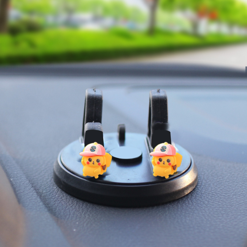 Nuevos adornos de coche de resina Pikachu, adornos de pantalla de navegación de consola central de coche de dibujos animados, adornos de movimiento de cabeza
