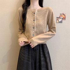 短款针织开衫女春秋季内搭可外穿打底毛衣外套感小香风小个子上衣